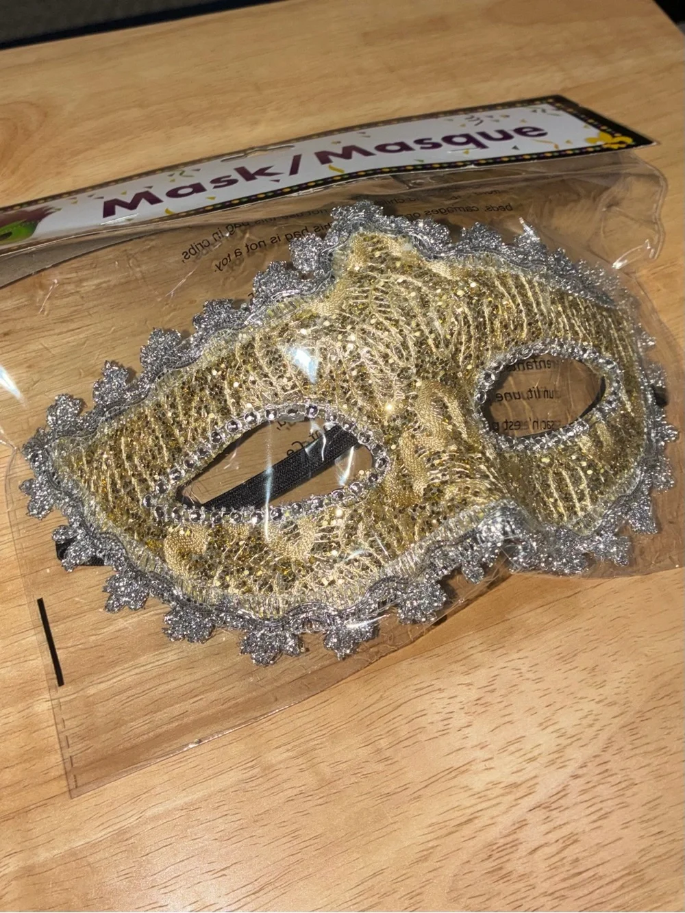 Gold & Silver Glitter Masquerade Eye Mask – Lace Venetian Party Costume